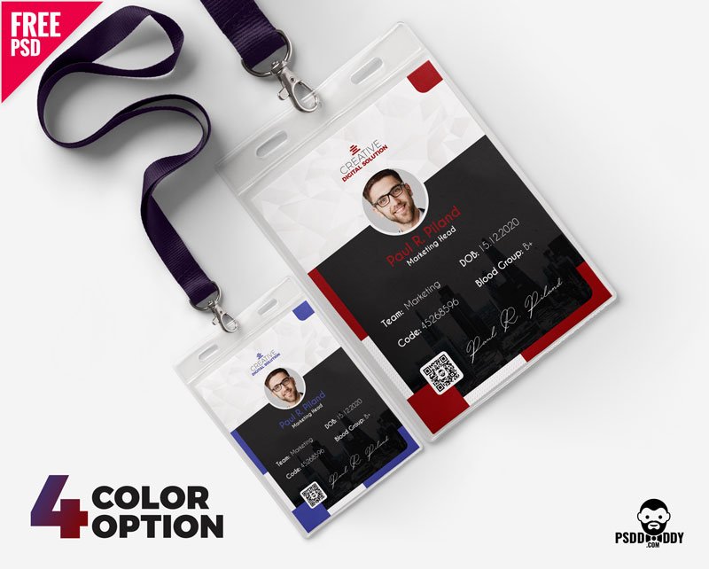 Office ID Cards Design Free PSD Set | PsdDaddy.com