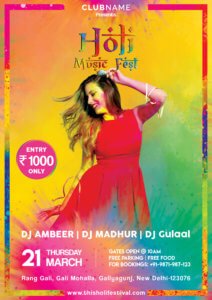 holi, flyer, holi music party, holi music fest, music fest, holi party, gulaal, colors, colours, colorful, flyer, free flyer, free psd, psd