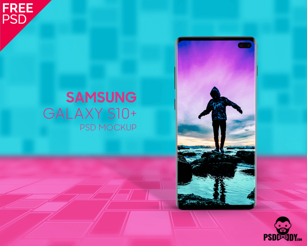 Samsung Galaxy S10+ Tile Mockup Free PSD Template | PsdDaddy.com