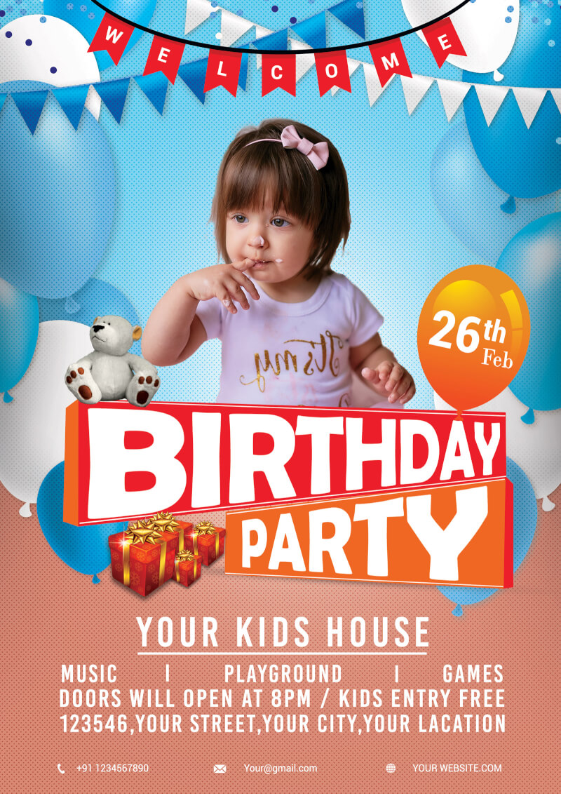 Birthday Party Flyer  PsdDaddy.com For Birthday Party Flyer Templates Free