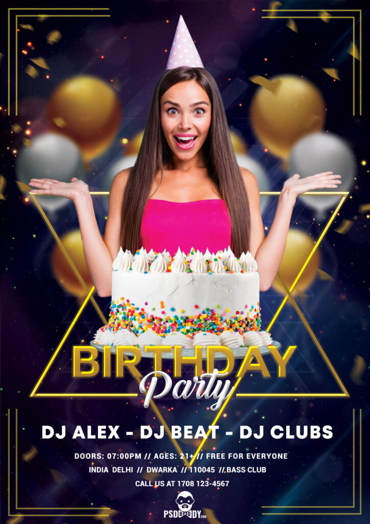 Concept 36 Happy Birthday Wishes Flyer PSD