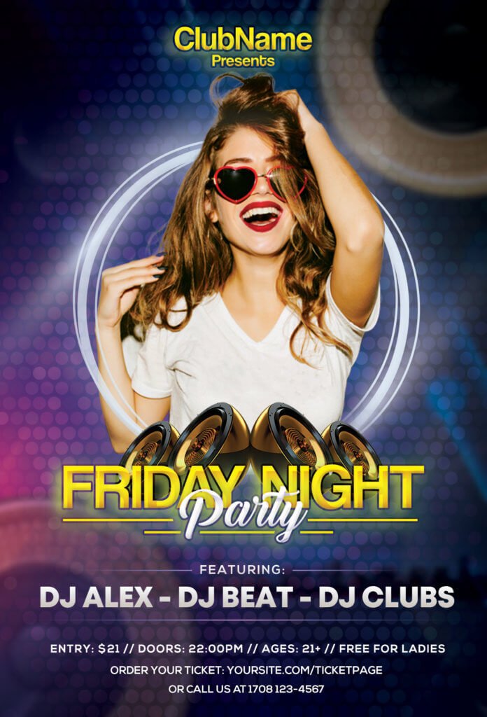 Friday Night Party Flyer | PsdDaddy.com