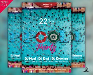flyer, pool party, pool party flyer, free psd, free flyer template, Pool Party Flyer Free PSD Template, summer pool party, beach party, summer party