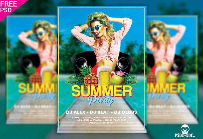 Summer Party Flyer PSD | PsdDaddy.com