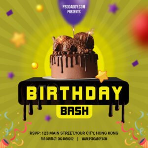 Birthday,Birthday Bash Flyer,Birthday Event,Birthday Invite,Birthday Party Flyer,Invitation Flyer,Invitation Social Media,Social media,Balloons,Cakes,Birthday Social Media