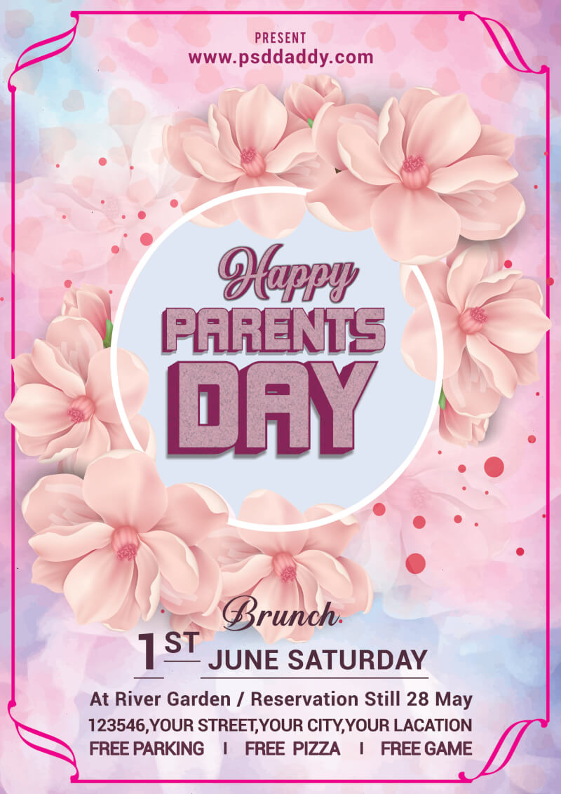 Parents Day Flyer Social Media Post  PsdDaddy.com Pertaining To Parent Flyer Templates
