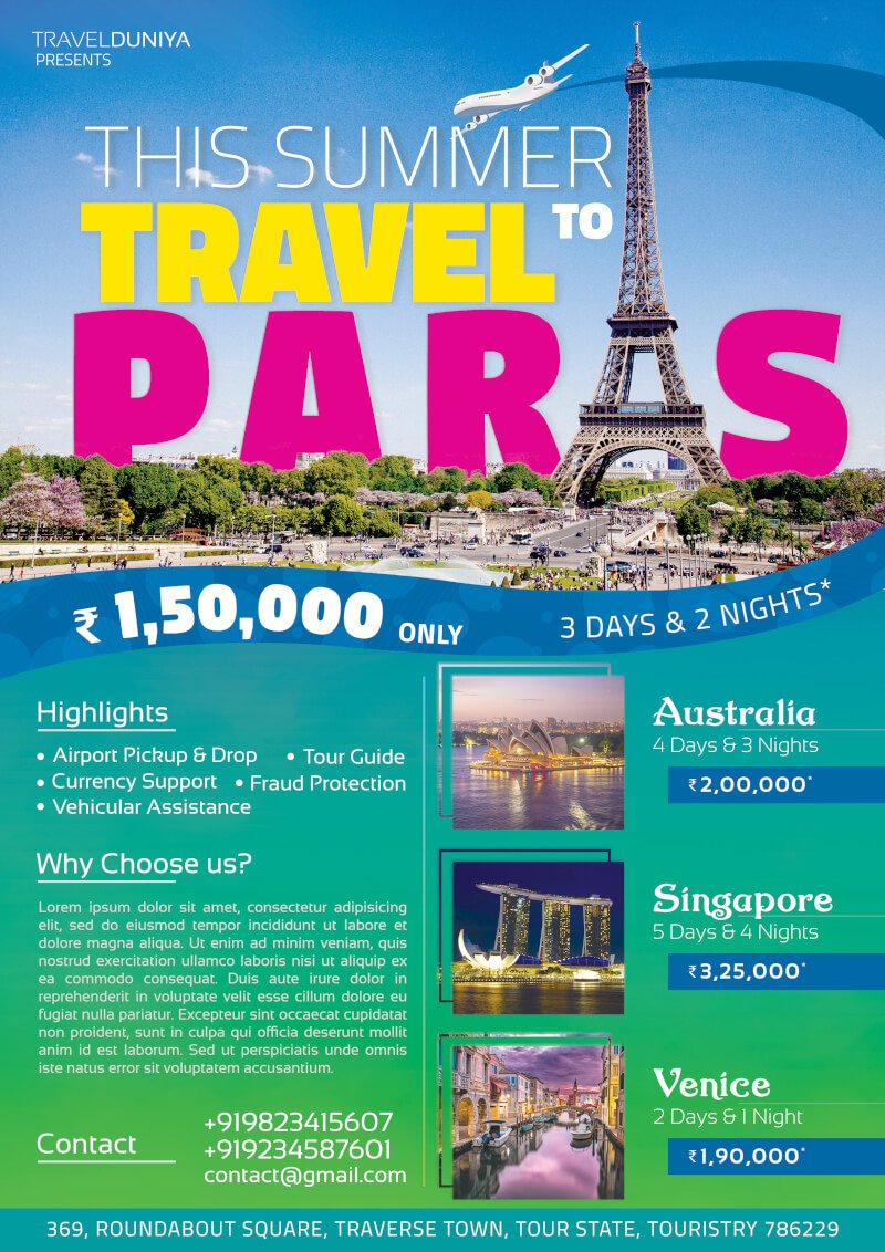 Download Travel Agency Flyer Social Media Free Psd Template Psddaddy Com Yellowimages Mockups