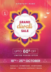 Grand Diwali Sale Flyer-PSD template | PsdDaddy.com