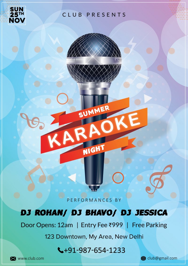 Karaoke Night Flyer Free PSD Tempelate | PsdDaddy.com