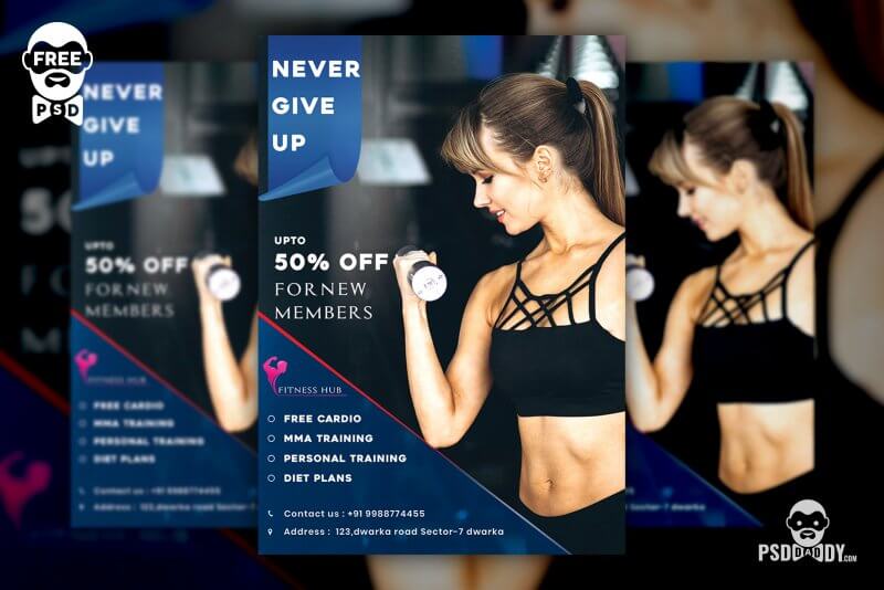 Personal Trainer Flyer, DIY Flyer Template Design, Gym Fitness