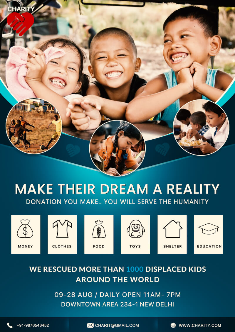 Charity Donation Flyer Free PSD  PsdDaddy.com Within Benefit Flyer Template Free