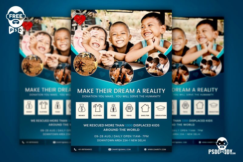Download Charity Donation Flyer Free Psd Psddaddy Com PSD Mockup Templates