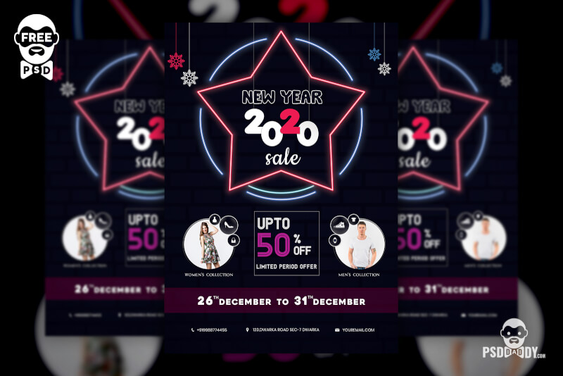 Download New Year Sale Flyer Psd Template Psddaddy Com PSD Mockup Templates