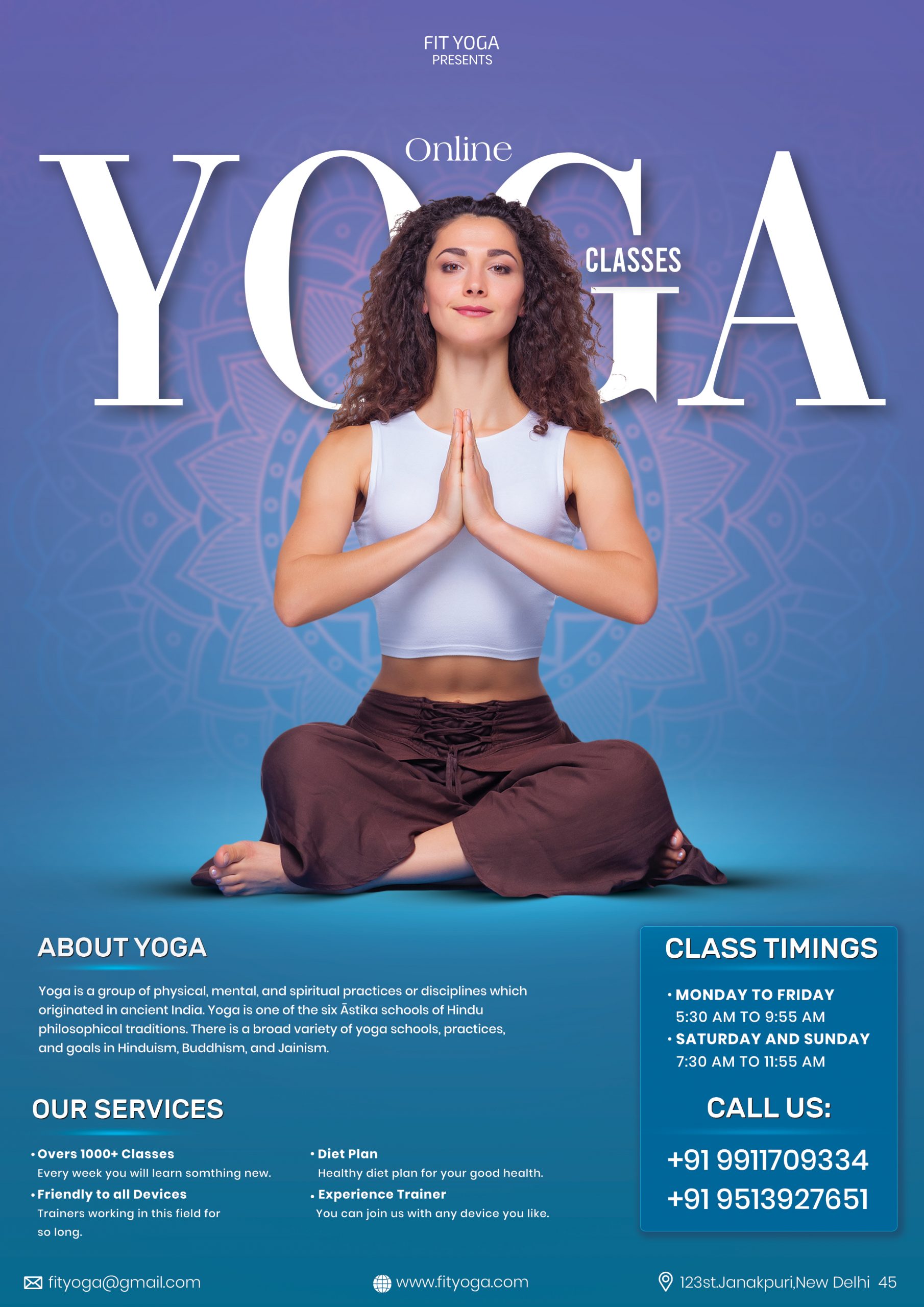 Online Yoga classes Flyer Template